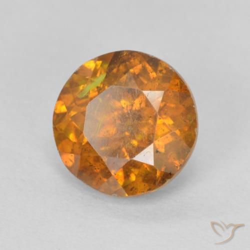 Sfalerite Marrone arancio naturale da 1.50 ct, Rotondo, SI-I1
