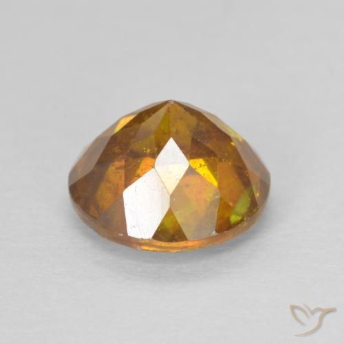 Sfalerite Marrone arancio naturale da 1.50 ct, Rotondo, SI-I1