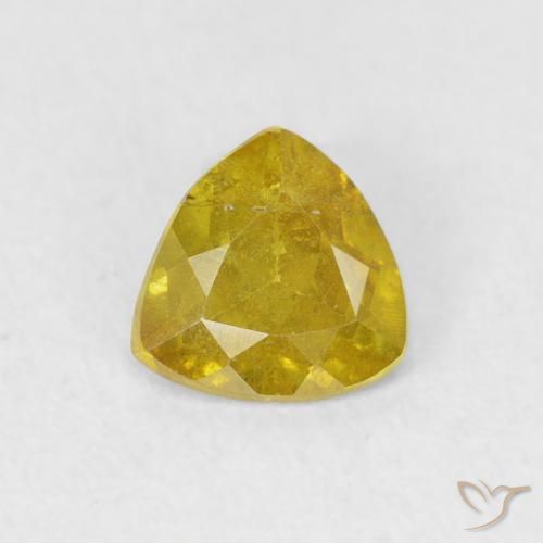 0.52ct Naturale Giallo pallido Sfalerite, Taglio trillion, SI-I1