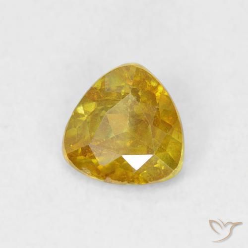Sfalerite Giallo medio naturale da 0.53 ct, Taglio trillion, SI-I1