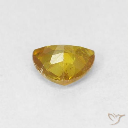 Sfalerite Giallo medio naturale da 0.53 ct, Taglio trillion, SI-I1