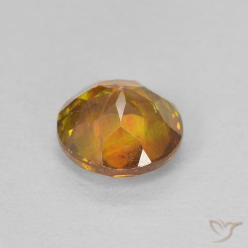 Sfalerite Arancio Medio naturale da 0.82 ct, Rotondo, SI-I1