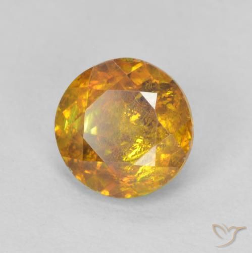 Sfalerite Marrone dorato naturale da 1.24 ct, Rotondo, SI-I1