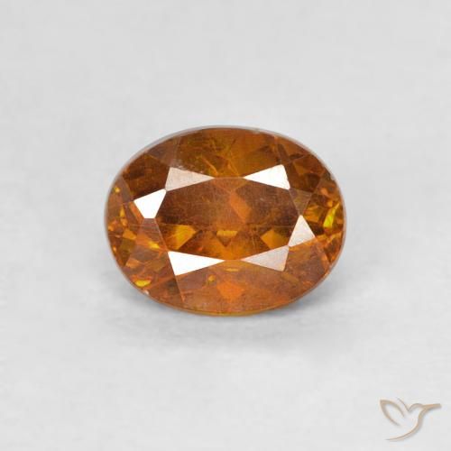 0.64ct Naturale Arancione scuro Sfalerite, Ovale, SI-I1