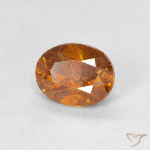 Sfalerite Arancione scuro naturale da 0.64 ct, Ovale, SI-I1