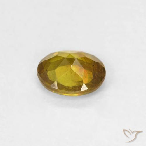 Sfalerite Oro giallastro naturale da 0.31 ct, Ovale, SI-I1