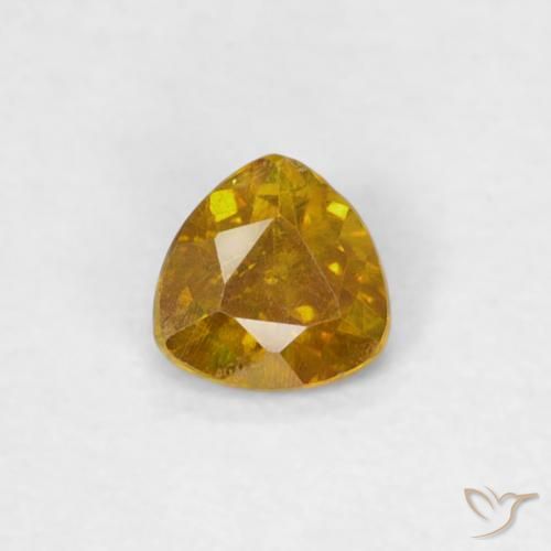 0.19ct Naturale Oro medio Sfalerite, Taglio trillion, SI-I1