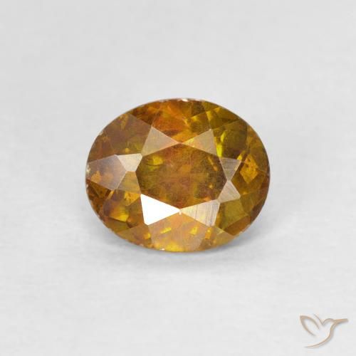 0.80ct Naturale Oro marroncino Sfalerite, Ovale, SI-I1