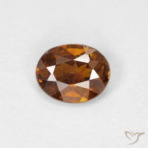 0.31ct Naturale Medium Dark-Orange Sfalerite, Ovale, SI-I1