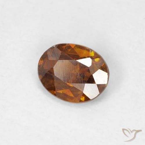 Sfalerite Medium Dark-Orange naturale da 0.31 ct, Ovale, SI-I1