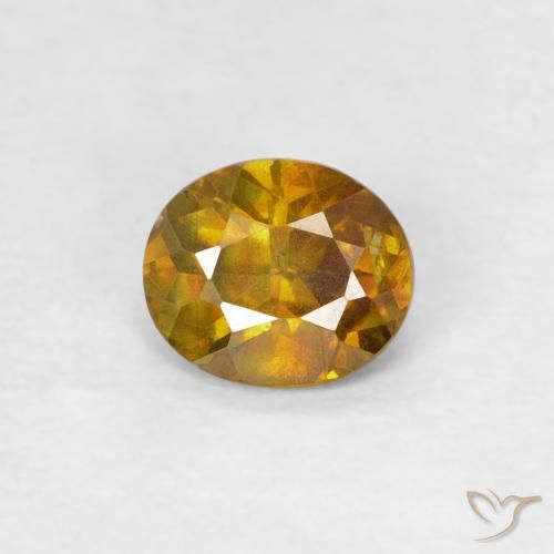 0.41ct Naturale Marrone dorato Sfalerite, Ovale, SI-I1
