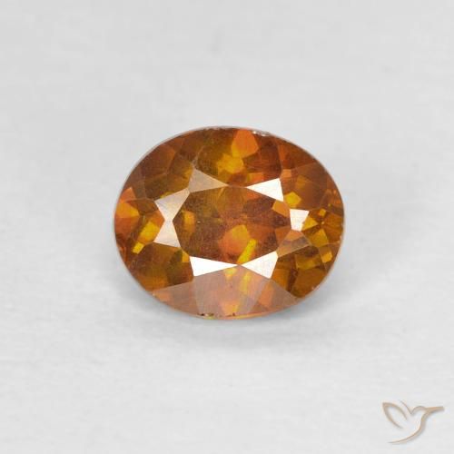 0.86ct Naturale Arancione marroncino Sfalerite, Ovale, SI-I1