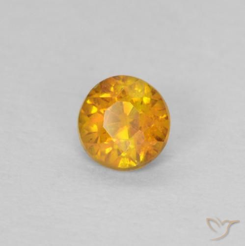 Sfalerite Arancio-Oro naturale da 0.25 ct, Rotondo, SI-I1
