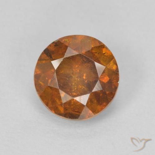 1.26ct Naturale Arancione rossastra Sfalerite, Rotondo, SI-I1