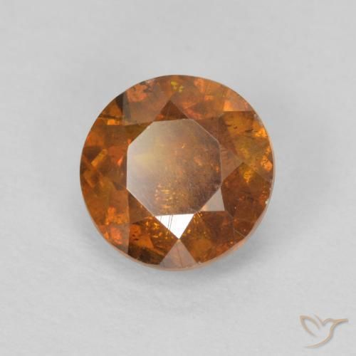 Sfalerite Arancione rossastra naturale da 1.26 ct, Rotondo, SI-I1