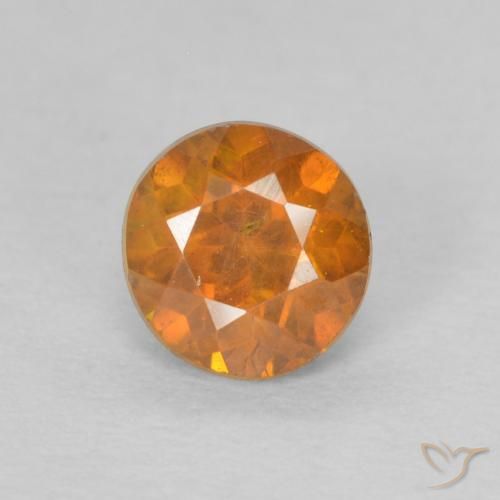 0.55ct Naturale Arancione brillante Sfalerite, Rotondo, SI-I1