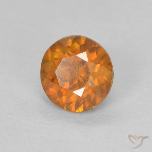 Sfalerite Arancione brillante naturale da 0.55 ct, Rotondo, SI-I1