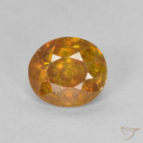 0.70ct Naturale Arancione scuro Sfalerite, Ovale, SI-I1