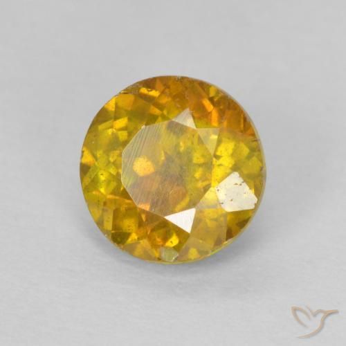 Sfalerite Arancione-Oro naturale da 1.29 ct, Taglio rotondo, SI-I1