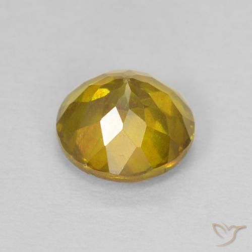 Sfalerite Arancione-Oro naturale da 1.29 ct, Taglio rotondo, SI-I1