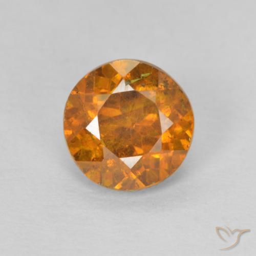 Sfalerite Arancione scuro naturale da 0.99 ct, Taglio rotondo, SI-I1
