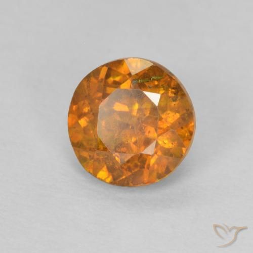 Sfalerite Arancione scuro naturale da 0.99 ct, Taglio rotondo, SI-I1