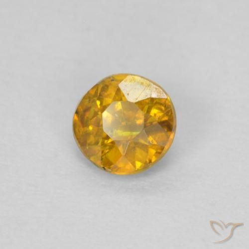 Sfalerite Arancione-Oro naturale da 0.28 ct, Rotondo, SI-I1