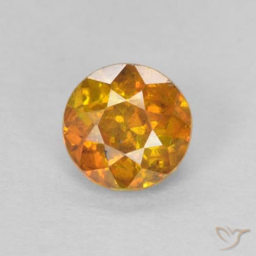 0.71ct Naturale Arancio intenso-OroG Sfalerite, Rotondo, SI-I1