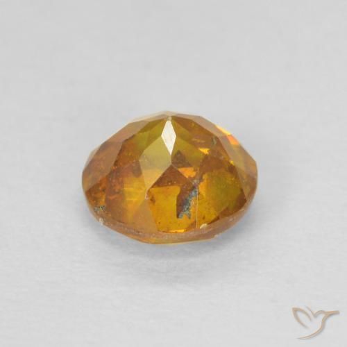 Sfalerite Arancio intenso-OroG naturale da 0.71 ct, Rotondo, SI-I1