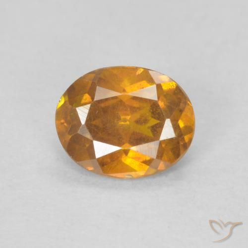 0.53ct Naturale Arancio Medio Sfalerite, Ovale, SI-I1