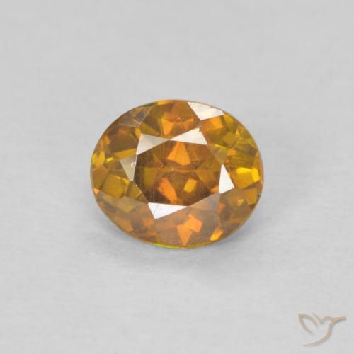 0.51ct Naturale Arancione marroncino Sfalerite, Ovale, SI-I1