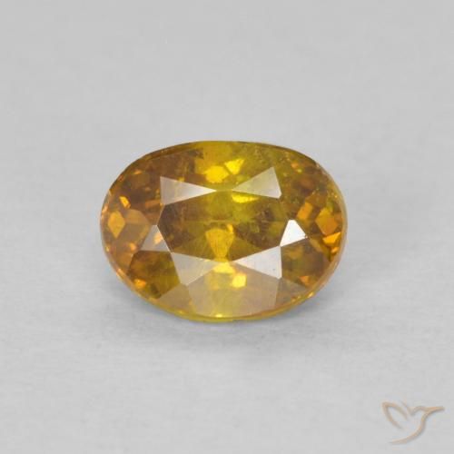 0.59ct Naturale Arancione marroncino Sfalerite, Ovale, SI-I1