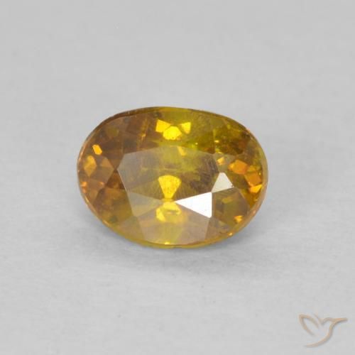 Sfalerite Arancione marroncino naturale da 0.59 ct, Ovale, SI-I1