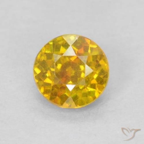 0.33ct Naturale Bombo Giallo Sfalerite, Rotondo, SI-I1