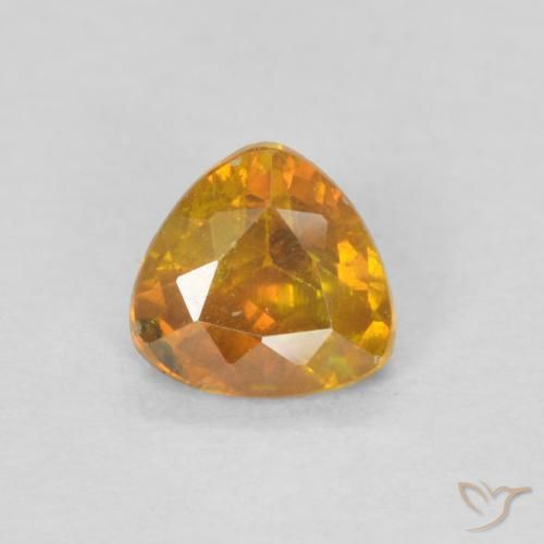 0.49ct Naturale Arancio Medio Sfalerite, Taglio trillion, SI-I1