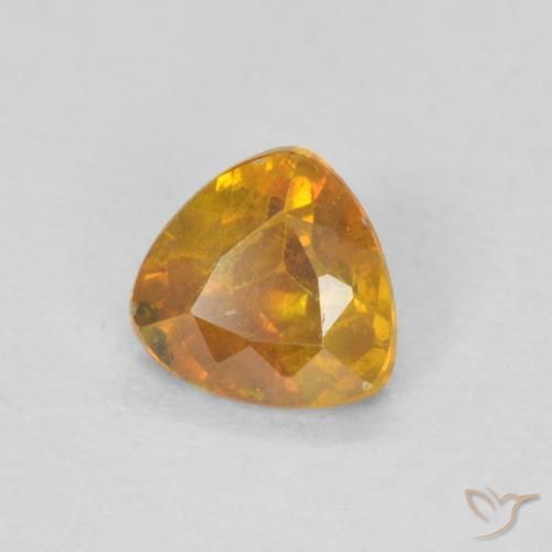 Sfalerite Arancio Medio naturale da 0.49 ct, Taglio trillion, SI-I1