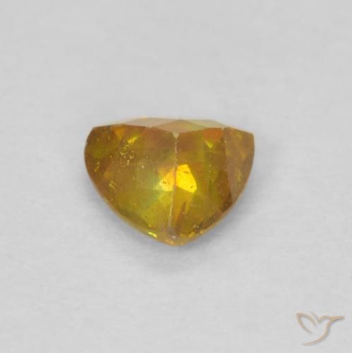 Sfalerite Arancio Medio naturale da 0.49 ct, Taglio trillion, SI-I1
