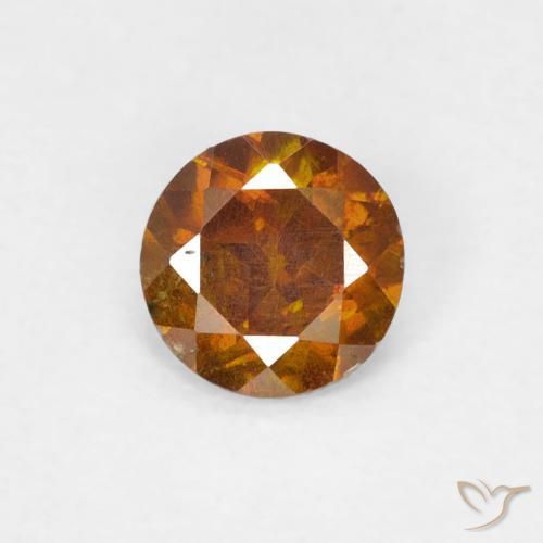 0.44ct Naturale Arancio Medio Sfalerite, Rotondo, SI-I1