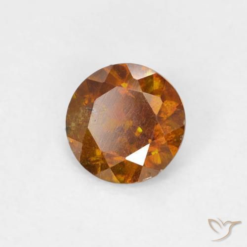 Sfalerite Arancio Medio naturale da 0.44 ct, Rotondo, SI-I1