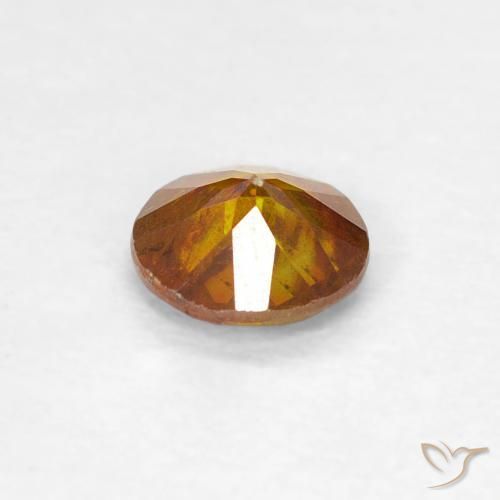 Sfalerite Arancio Medio naturale da 0.44 ct, Rotondo, SI-I1