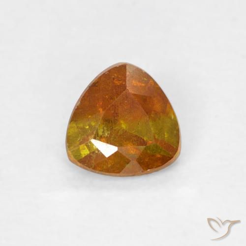 0.41ct Naturale Arancione scuro Sfalerite, Taglio trillion, SI-I1