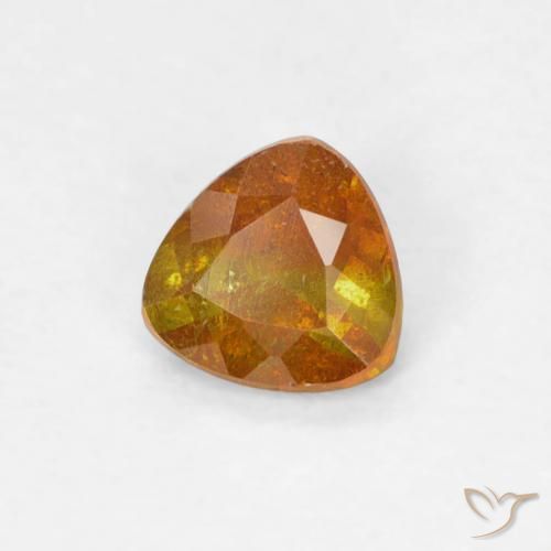 Sfalerite Arancione scuro naturale da 0.41 ct, Taglio trillion, SI-I1