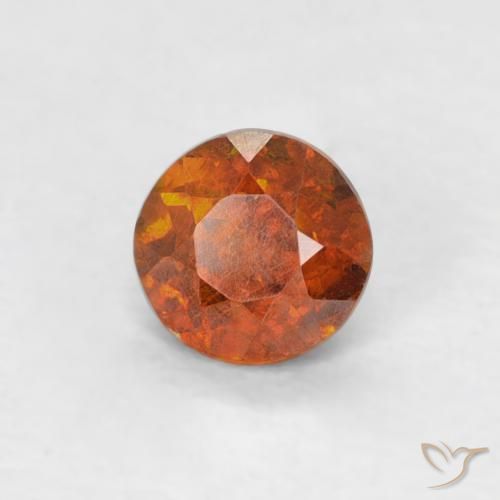 Sfalerite Arancia Fuoco naturale da 0.31 ct, Rotondo, SI-I1