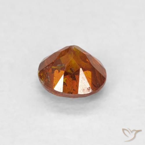Sfalerite Arancia Fuoco naturale da 0.31 ct, Rotondo, SI-I1