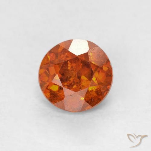 0.80ct Naturale Arancione rossastra Sfalerite, Rotondo, SI-I1