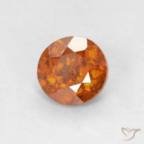 Sfalerite Arancione rossastra naturale da 0.80 ct, Rotondo, SI-I1