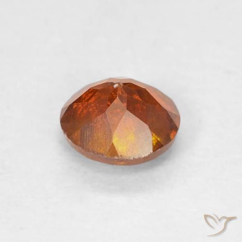 Sfalerite Arancione rossastra naturale da 0.80 ct, Rotondo, SI-I1