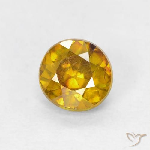 0.59ct Naturale Giallo brunastro Sfalerite, Rotondo, SI-I1