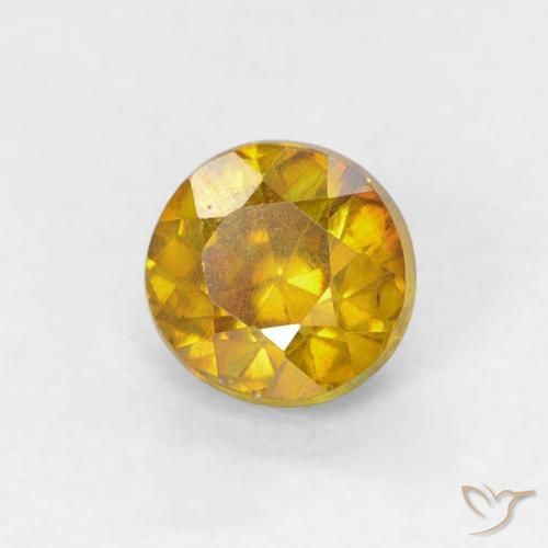 Sfalerite Giallo brunastro naturale da 0.59 ct, Rotondo, SI-I1