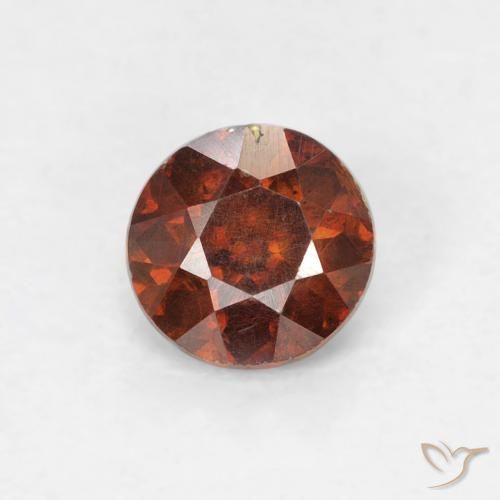 0.57ct Naturale Arancione scuro Sfalerite, Rotondo, SI-I1